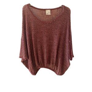 Jella Couture kaftan knitted top, wine,  size 8/10 medium